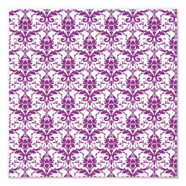 Lila Damask-Muster Fotodruck (Vorne)