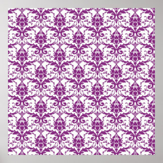 Lila Damask-Muster Poster