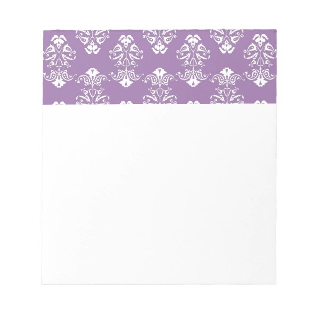 Lila Damask Notepad Notizblock (Vorderseite)