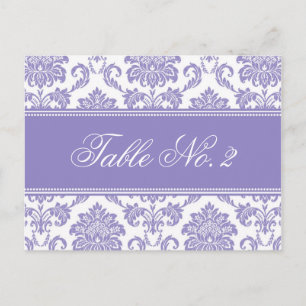 lila Damask Wedding Tischnummer