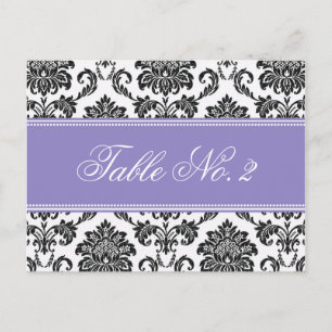 Lila Damask Wedding Tischnummer