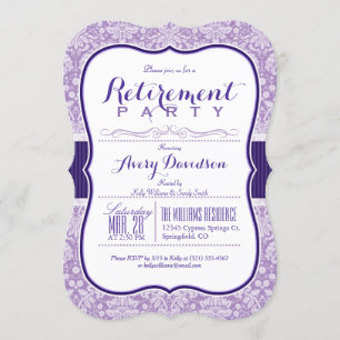 Lila Damaskus-Muster; elegantes Party für die Alte Einladung