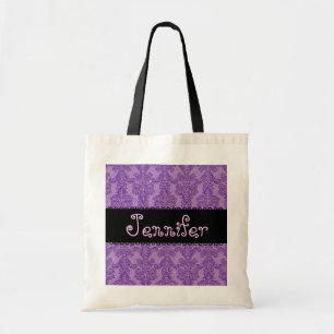 LILA Damast-Brautjungfern-Hochzeits-Tasche Tragetasche