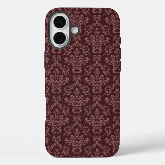 Lila Damastmuster Case-Mate iPhone Hülle (Rückseite)