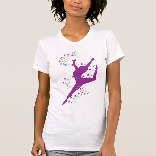 Lila Dancer mit Stars T - Shirt (Vorderseite)