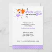 Lila Dancing Redhead Mama-to-be-Girl-Dusche