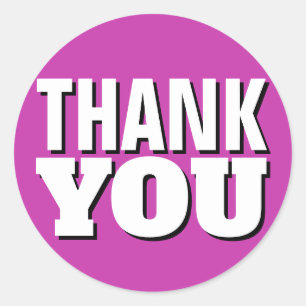 Lila Dank Runder Aufkleber