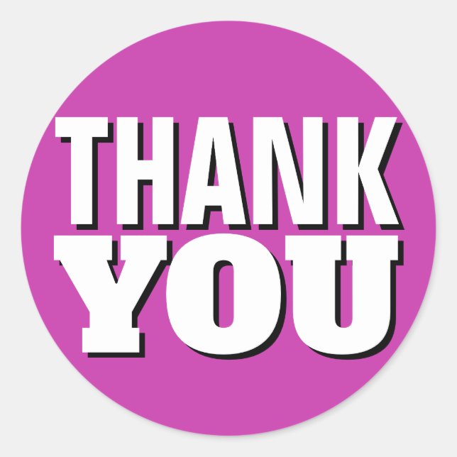 Lila Dank Runder Aufkleber (Vorderseite)