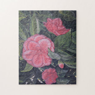 Lila Dawn Camellia Puzzle 11 Zoll x 14 Zoll
