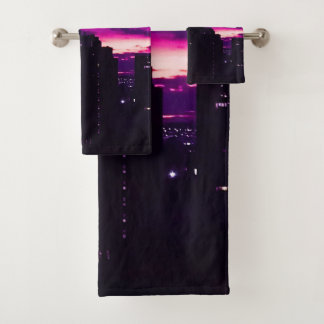 Lila Dawn NYC Skyline Badhandtuch Set