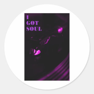 Lila Decks Ich Got Soul-Textaufkleber Runder Aufkleber