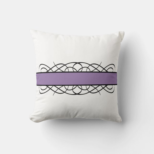 Lila Deko Blühte Throw Kissen (Vorderseite)