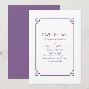 Lila Deko Chic Save the Date einladen Einladung