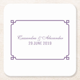 Lila Deko Chic Wedding Rechteckiger Pappuntersetzer