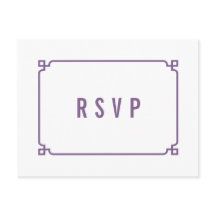 Lila Deko Chic Wedding RSVP Postcard