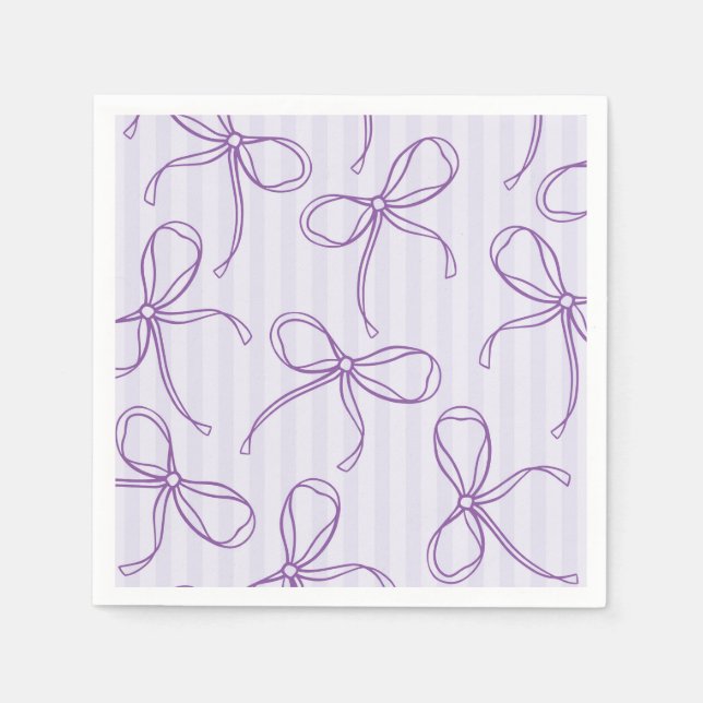 Lila Dekoration der Coquette Bow Pastel Lavendel Serviette (Vorderseite)
