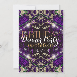 Lila Dekoration Royale Geburtstagsessen Party lade Einladung
