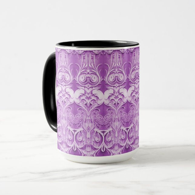 Lila dekorative Tasse (Vorderseite Links)