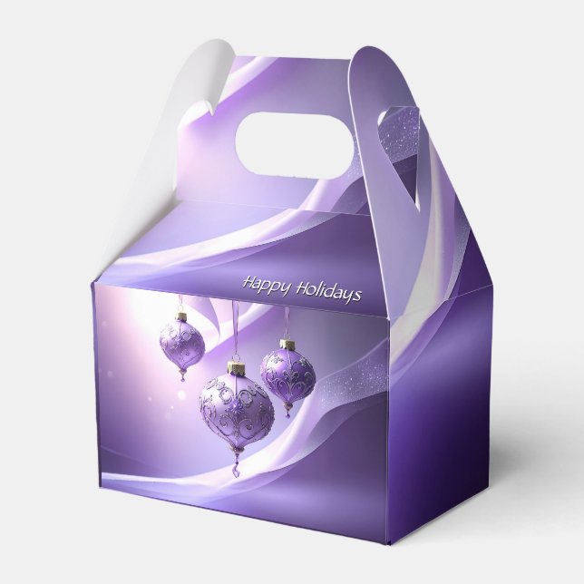 Lila dekorative Weihnachtskugel Feiertagsgeschenkb Geschenkschachtel (Vorderseite)