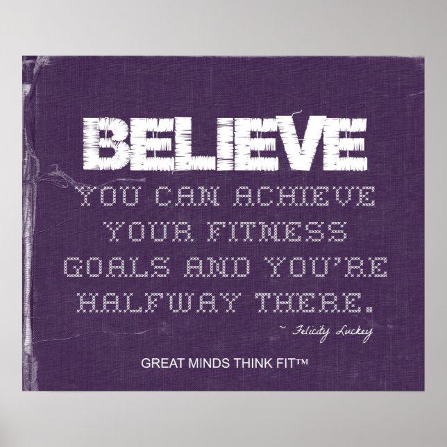Lila Denim Glaube Fitness Poster (Vorne)