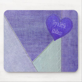 Lila Denim Herz mit Zitat Maus Pad Mousepad