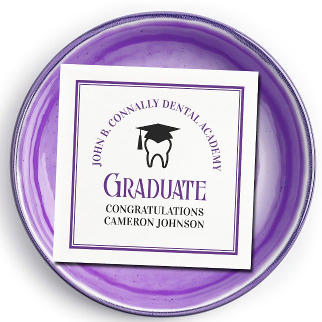 Lila Dental School Custom Graduation Party Serviette (Von Creator hochgeladen)