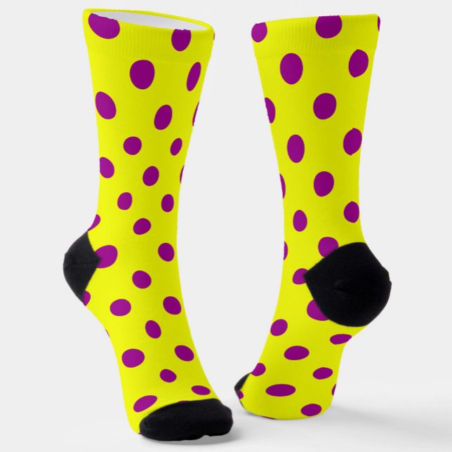 Lila Design der gelben Polka-Punkte Socken (Von Creator hochgeladen)
