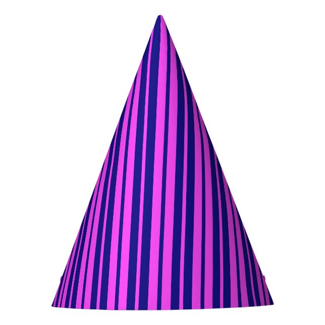 Lila Design der Streifen Partyhütchen (Vorderseite)
