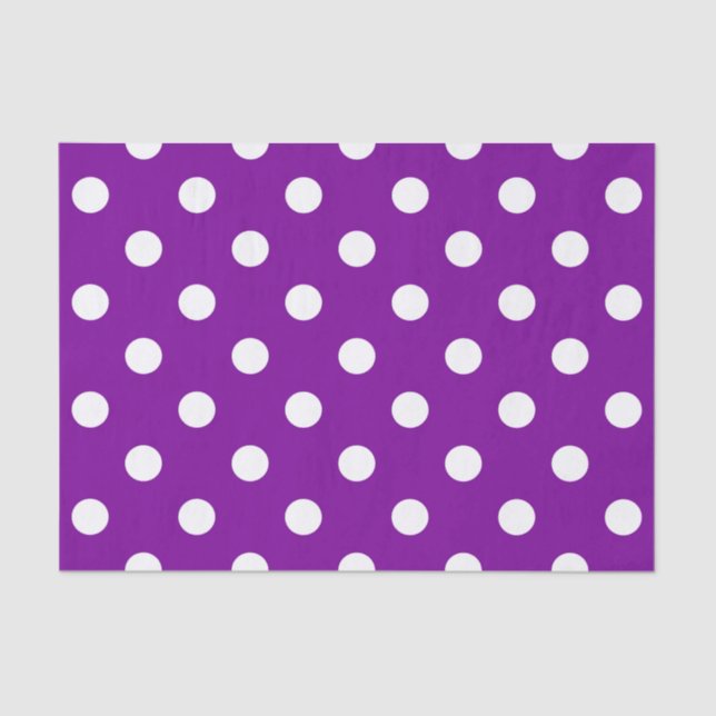 Lila Design der weißen Polka-Dots Seidenpapier (Vorderseite)
