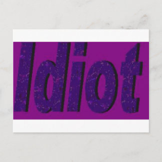 lila Design "Idiot" Postkarte