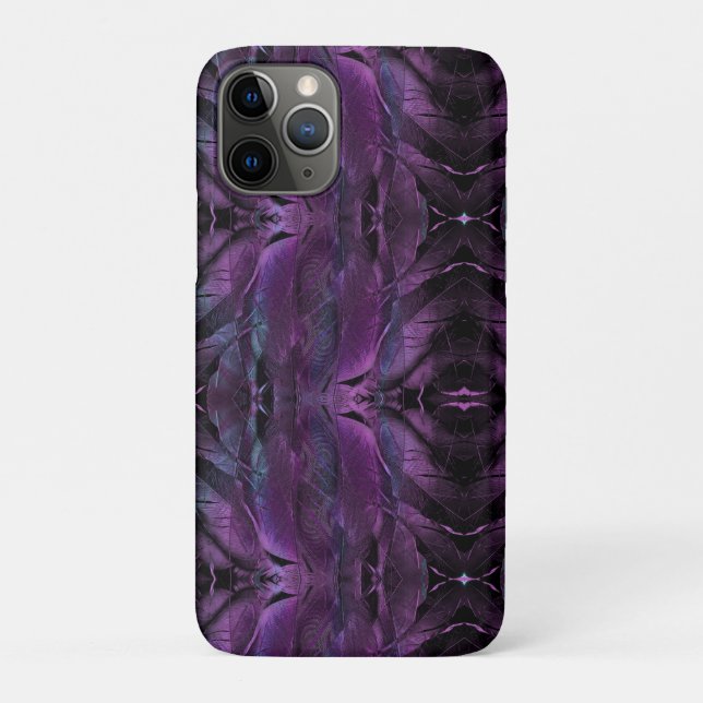 Lila Design mit schwarzem Violett Case-Mate iPhone Hülle (Rückseite)