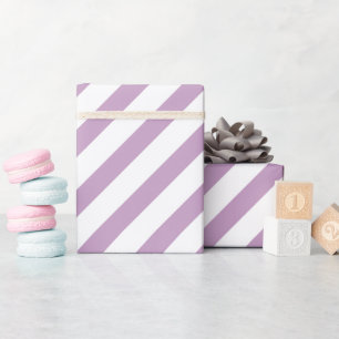 Lila diagonaler Streifen Geschenkpapier