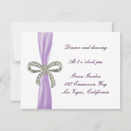 Lila Diamant Bow Wedding Reception Card Einladung