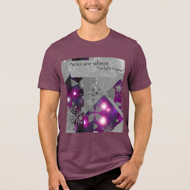 Lila Diamant-Glow-Tee Tri-Blend Shirt (Vorderseite)
