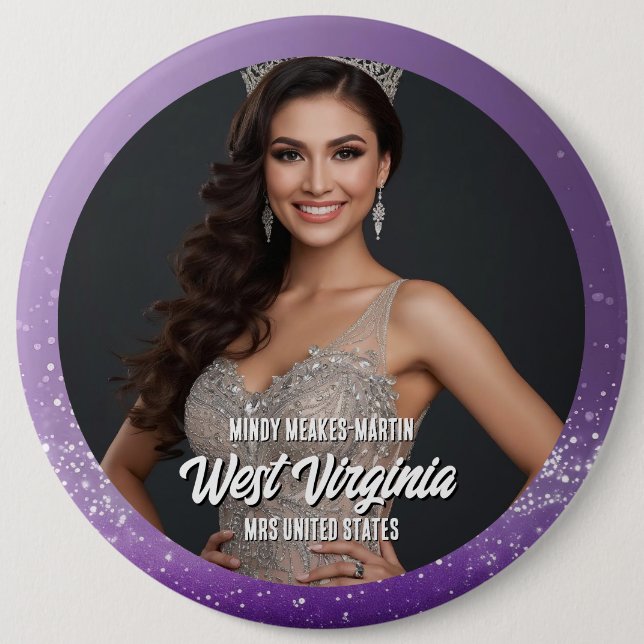 Lila Diamant Individuelle Pageant-Button-Nadel Button (Vorderseite)