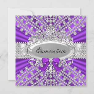 Lila Diamant & Tiara Quinceañera Einladung