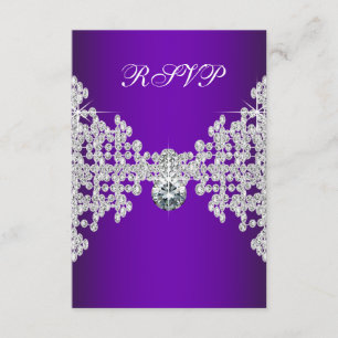 Lila Diamanten Lila Sweet Sixteen Geburtstag RSVP Karte