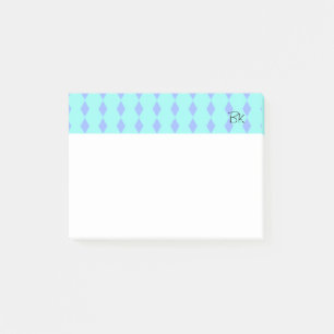 Lila Diamanten mit Initialen Post-it Klebezettel