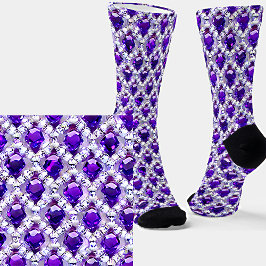 Lila Diamanten-Quadrat-Schnitt Socken