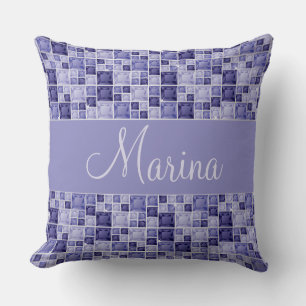 Lila Diamond benutzerdefinierbarer Name Jewel Gem Kissen