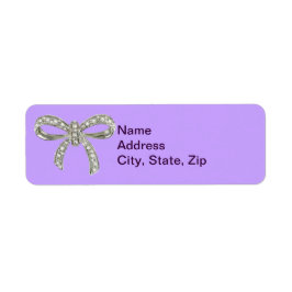 Lila Diamond Bow Wedding Address Labels