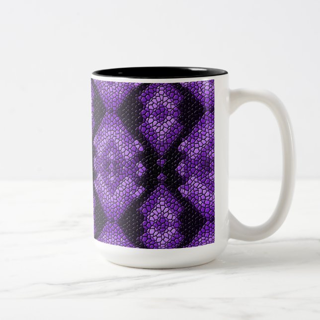 Lila Diamonds Mosaik Tiles Tasse (Rechts)
