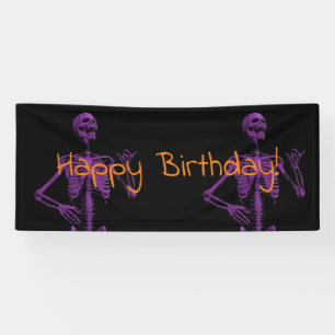 lila die Luftgitarren-Skelettgeburtstag Banner