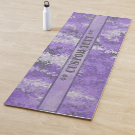 Lila Digi-Camouflage mit benutzerdefiniertem Text Yogamatte