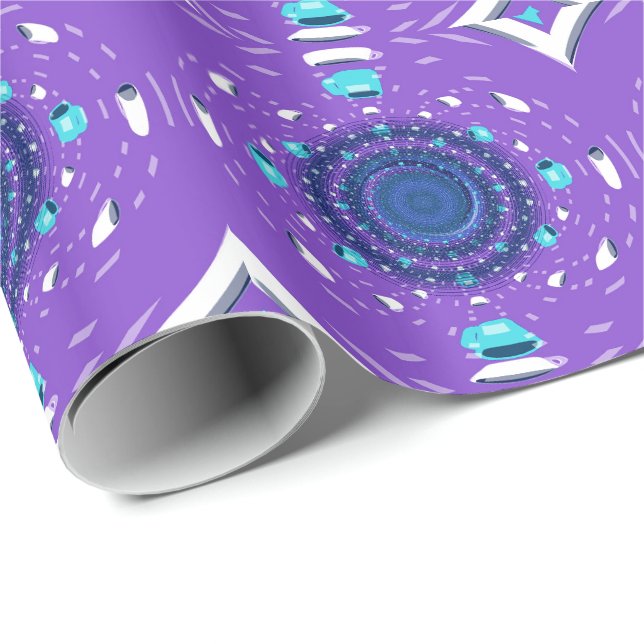 Lila dimensionales Kaffeedesign Geschenkpapier (Rolleneckpunkt)