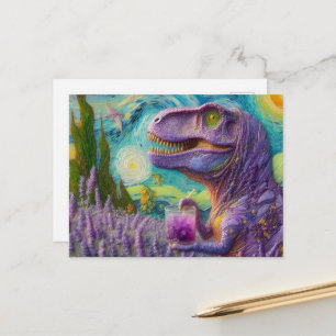 Lila Dino Lavender Lemonade Imitats Van Gogh Postkarte
