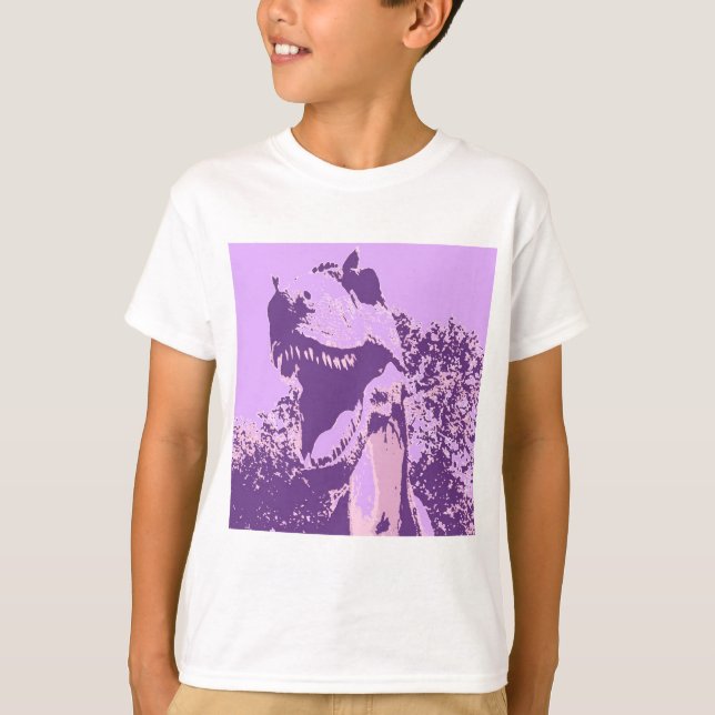 Lila Dinosaur T-Rex T-Shirt (Vorderseite)