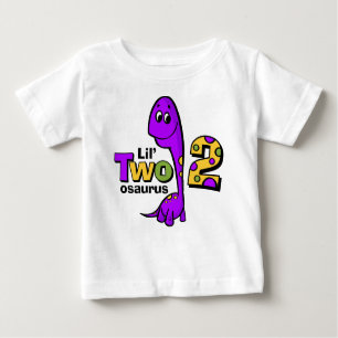 Lila Dinosaurier-2. Geburtstag Baby T-shirt