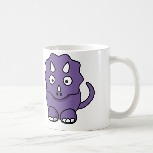 Lila Dinosaurier - weißer Kaffee-Tasse Tasse (Rechts)