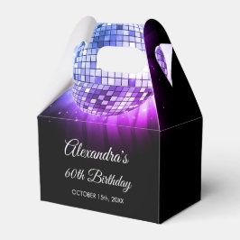 Lila Disco-Ball der 70er Jahre der 60er Geburtstag Geschenkschachtel